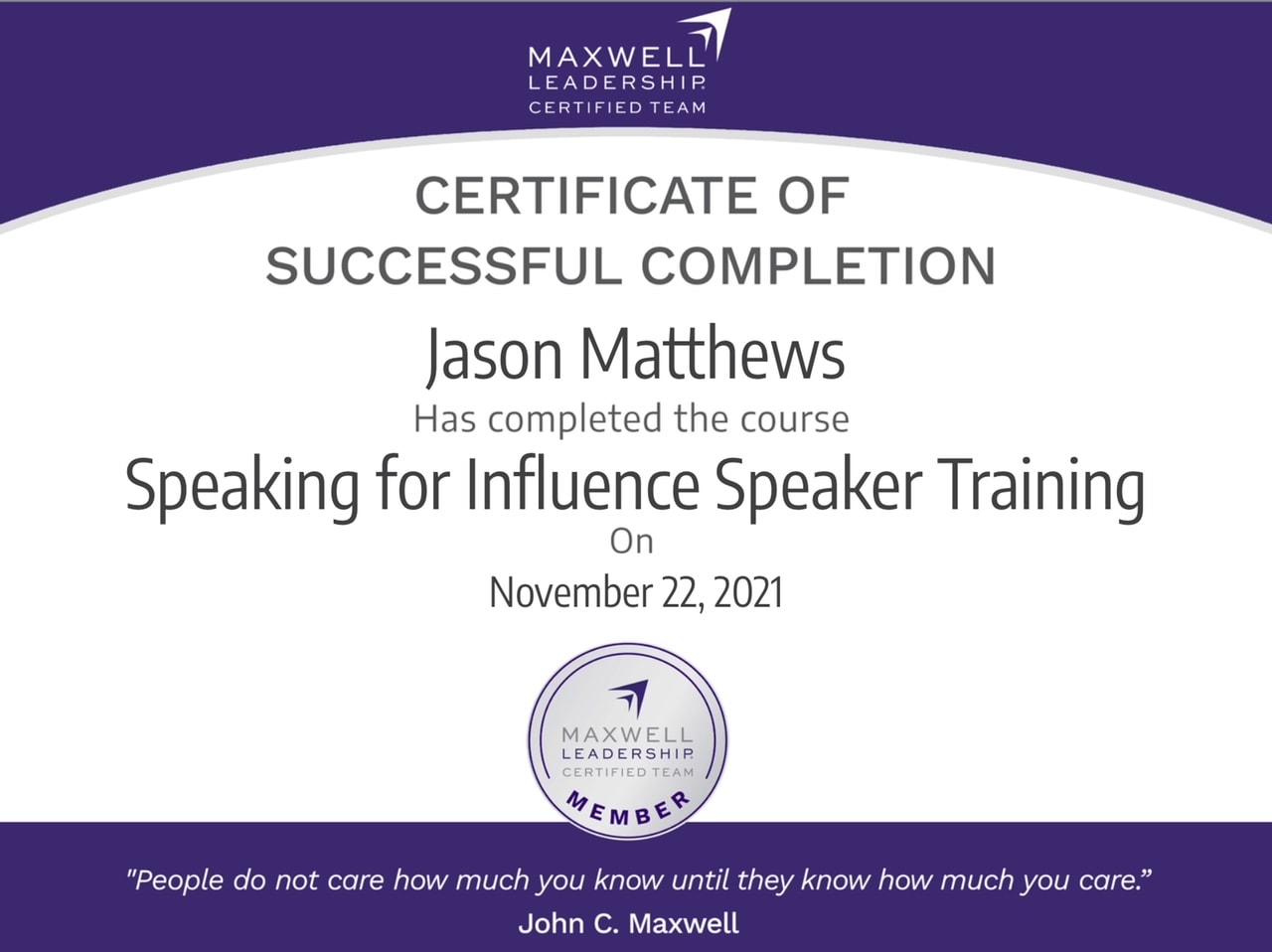 Speaking for Influence Speaker Training